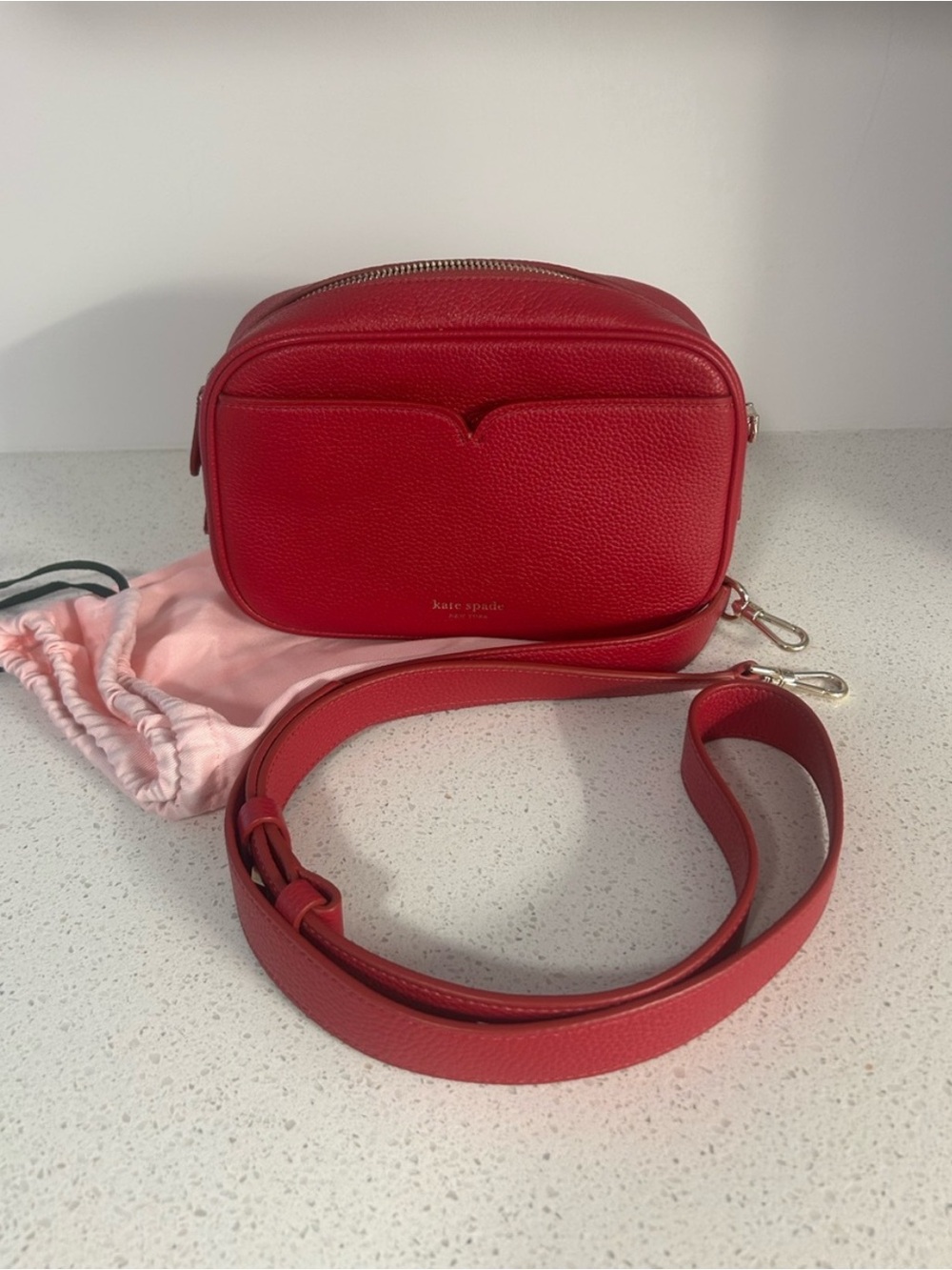 Kate spade Hot Pink Pebbled Leather Crossbody Camera Bag❤️